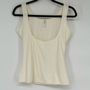 TAPEMEASURE Womens Shapewear Cami L Ivory Open Bust Tummy Control Tank WYOB